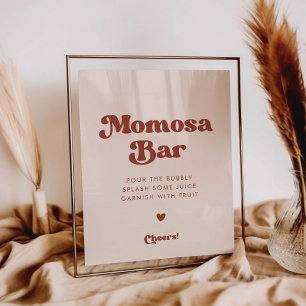 Poster Na moda retro Peach rosa bar Momosa