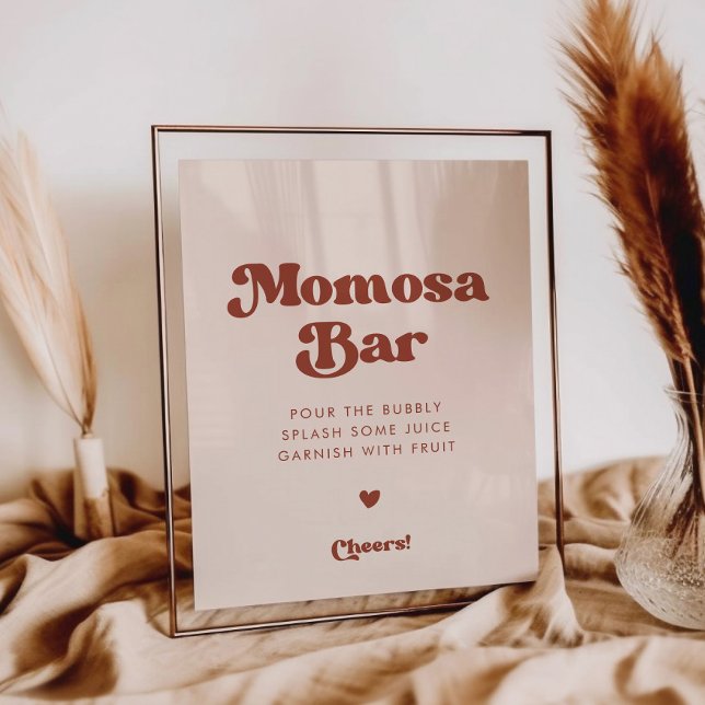 Poster Na moda retro Peach rosa bar Momosa (Criador carregado)