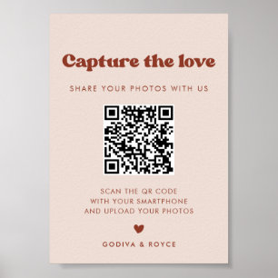 Poster Na moda retro Pink Pink Capture o sinal de amor