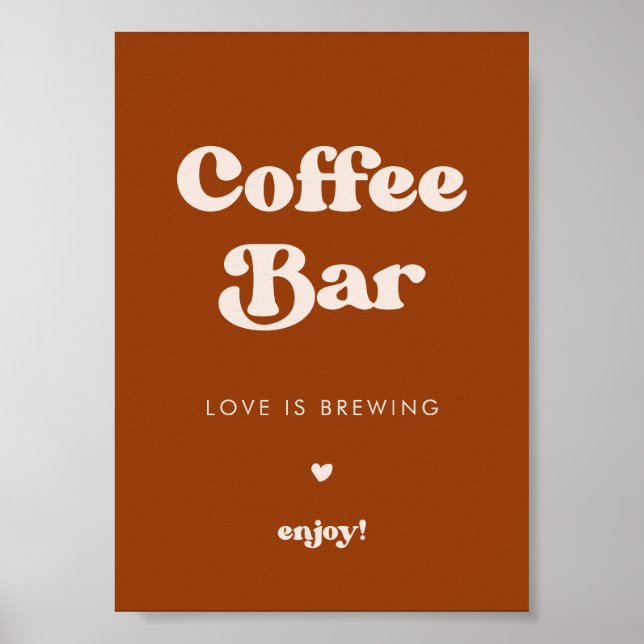 Poster Na moda retro sinal de Bar de Café Laranja Queimad (Frente)