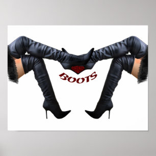 Póster Na moda Stiletto Boot Art