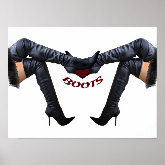Póster Na moda Stiletto Boot Art (Frente)