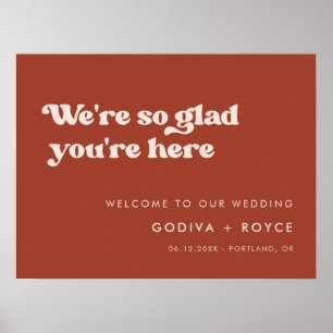 Poster Na moda terracotta tão feliz que você está aqui