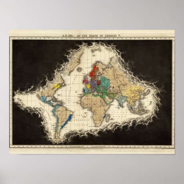 Póster Na morte de Charles V 1551 (Frente)