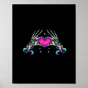Poster Na Morte - Mãos do Coração do Esqueleto