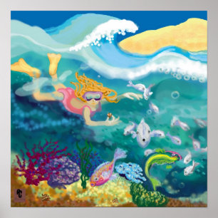 Póster Na natação