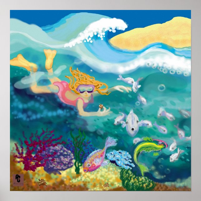 Póster Na natação (Frente)