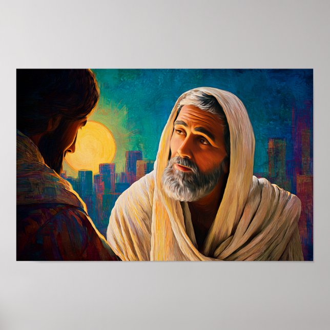 Poster Na noite com o Cristo: Santo Nicodemus (Frente)