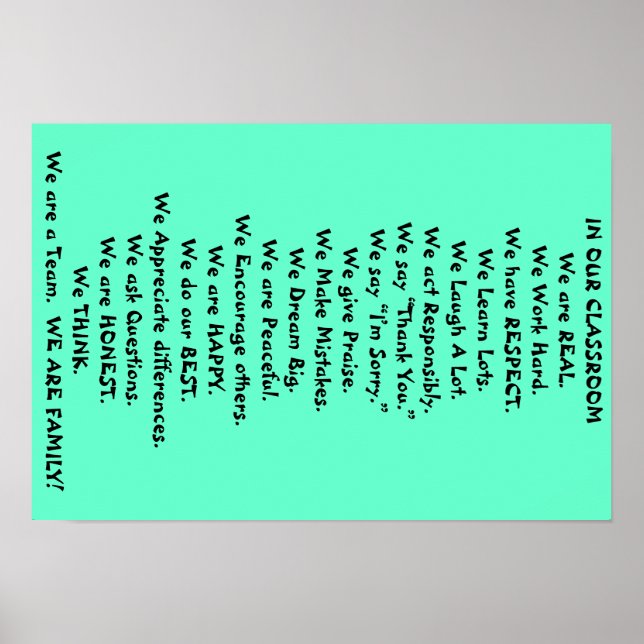 Poster Na nossa sala de aula (Frente)