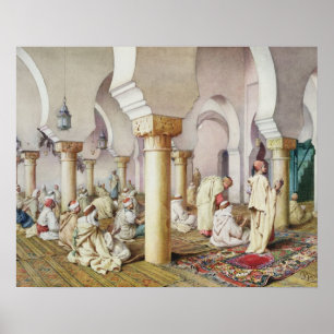 Poster Na oração na mesquita, 1884
