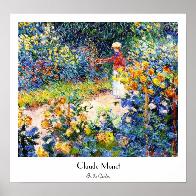 Póster Na pintura de Garden Claude Monet (Frente)