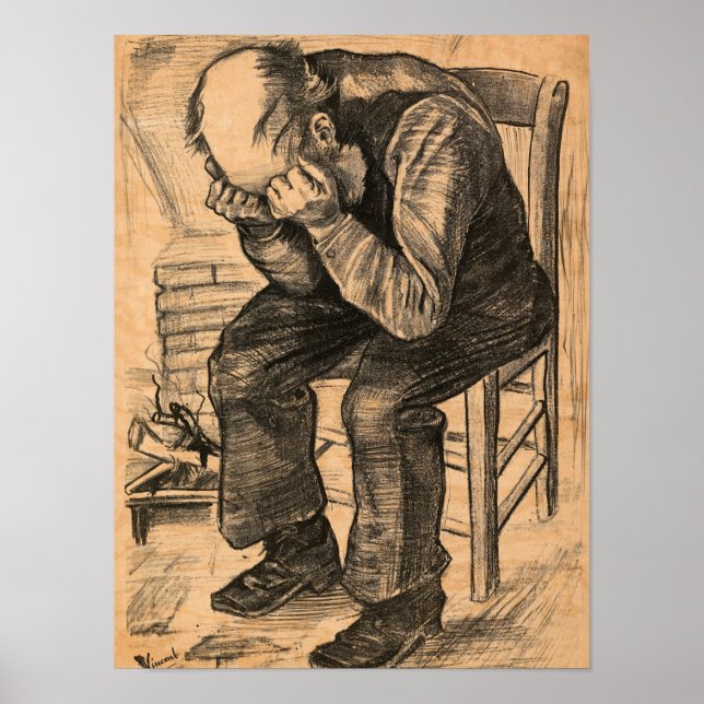 Poster Na Porta da Eternidade, 1882, por Vincent van Gogh (Frente)