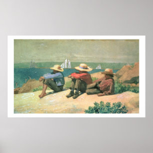 Poster Na praia, 1875 (w/c)