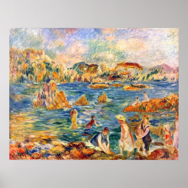 Poster Na praia de Guernesey por Alfred Sisley (Frente)
