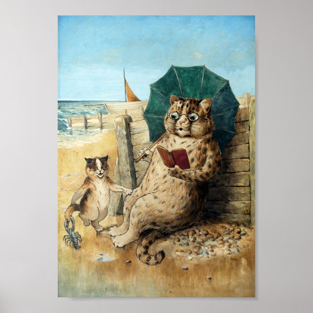 Poster Na Praia, Louis Wain (Frente)