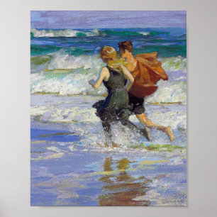 Poster Na praia por Edward Henry Potthast