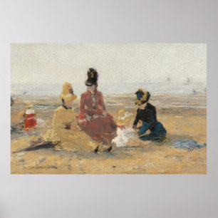 Poster Na Praia Trouville 1887 por Eugene Boudin 