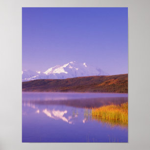 Poster NA, USA, Alaska, Denali NP, Wonder Lake, Mt.