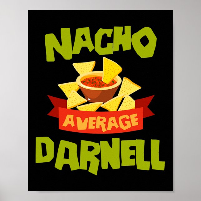Poster Nacho Average Darnell Funny Birthday Personalized  (Frente)
