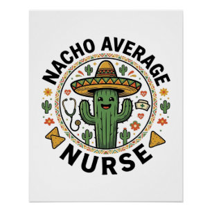 Póster Nacho Average Nurse Cactus Fiesta Camisa Design_1