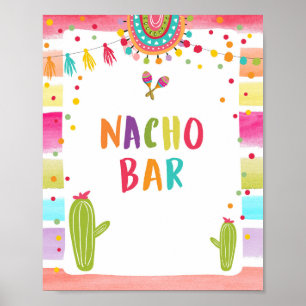 Poster Nacho Bar Sinal de Mesa de Comida mexicana Cactus 