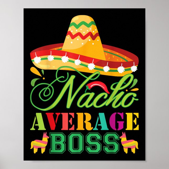Poster Nacho Média Chefe Diversão Cinco de Mayo (Frente)
