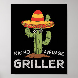 Poster Nacho Média Griller Cactus Churrasco Humor Grill C