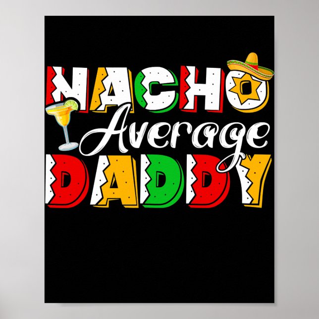 Poster Nacho Média Pai Cinco De Mayo Bebendo Taco (Frente)