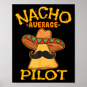 Poster Nacho Média Piloto Voo Aviador Capitão Cinco D
