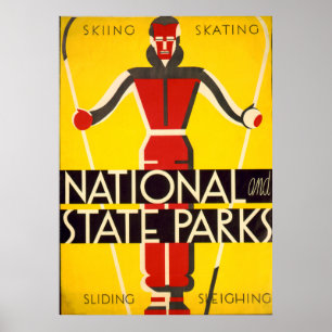 Póster Nacional e parques estaduais Dorothy de esqui