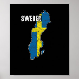 Poster Nacionalismo patriótico do sueco da bandeira da