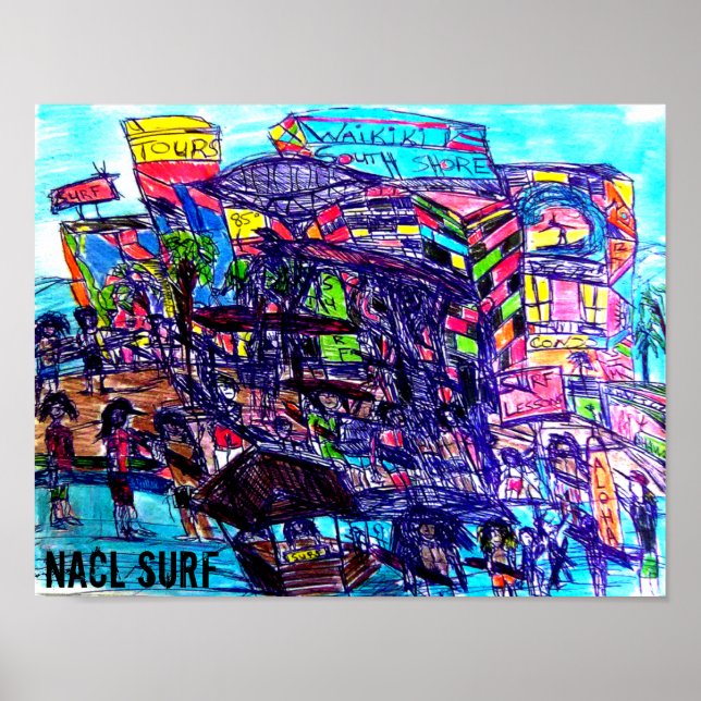 Poster NaCL SURF COSTA SUL WAIKIKI (Frente)
