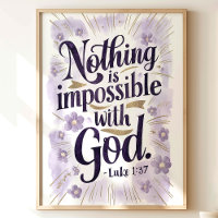 Nada É Impossível: Lucas 1:37 Arte Floral