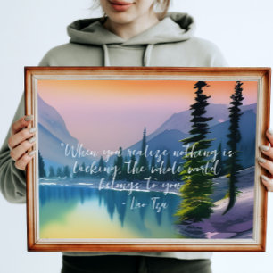 Poster Nada Está Faltando Zen Quote Cena Pacífica Do Lago