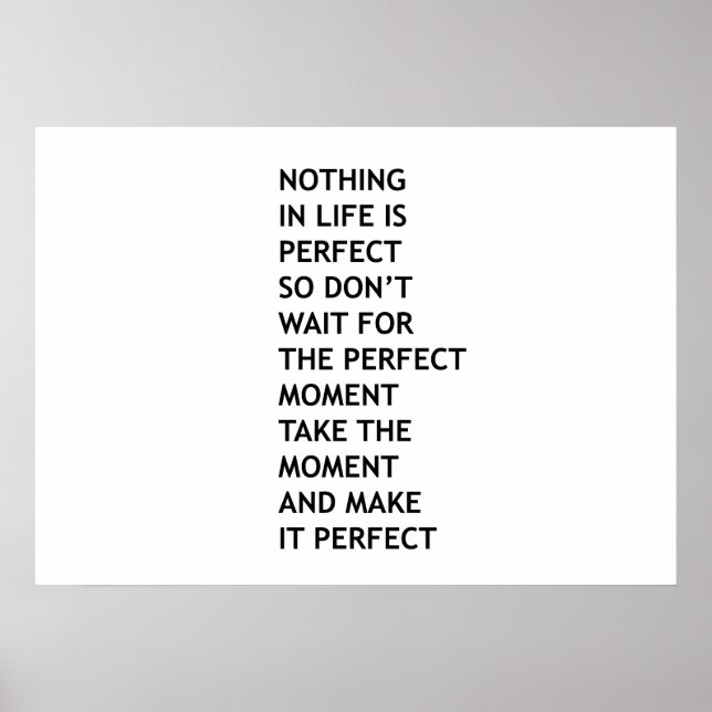 Poster Nada na vida é perfeito (Frente)