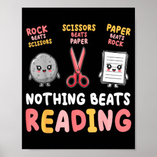 Poster Nada supera ler Pedra, papel e tesoura engraçado
