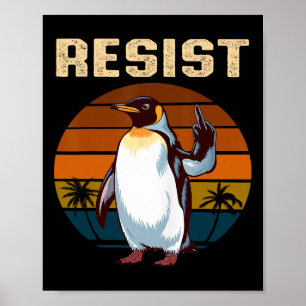 Poster Nadadeiras de pinguim resistem a pinguins engraçad