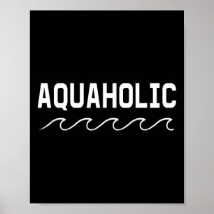 Poster Nadador Barco Aquaholic Natação Esportes Aquáticos
