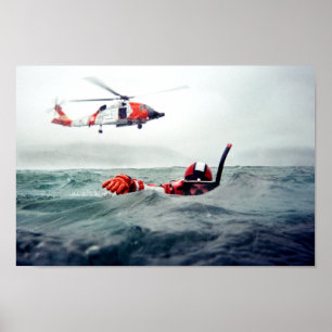 Poster Nadador do salvamento do Kodiak - guarda costeira