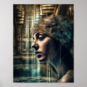 Poster Nadadora De Mulher Na Caieira