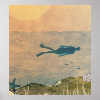 Poster Nadando no oceano