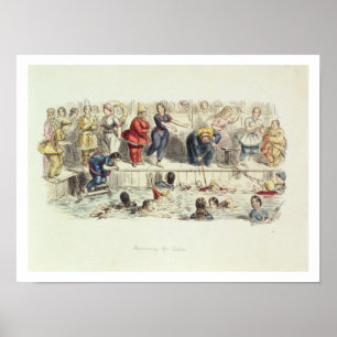 Póster Nadando para senhoras, 1844 (litho)