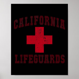 Poster Nadando Salvavidas da Califórnia Fora do Dever Fér