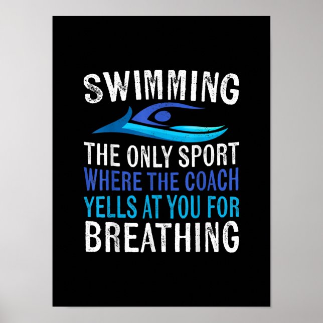 Poster Nadar Apenas Esporte Onde O Treinador Swimmer Ofer (Frente)