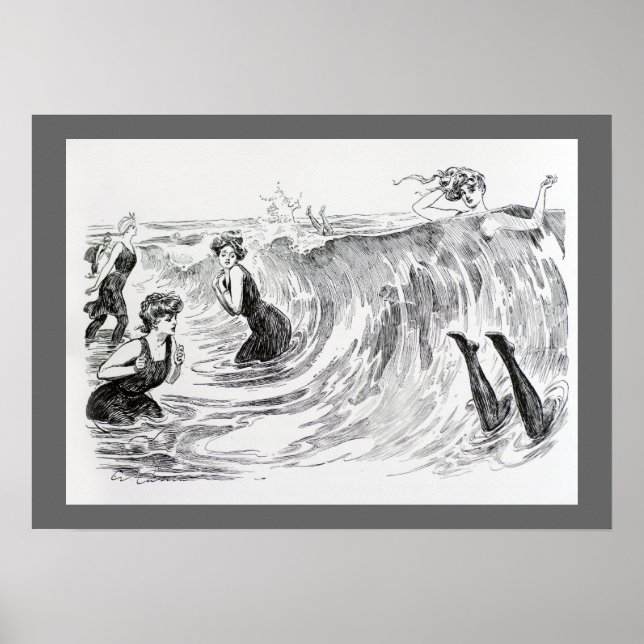 Póster Nadar no mar (Frente)