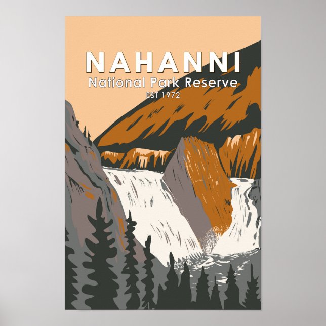 Poster Nahanni National Park Reserve Viagem Art Vintage (Frente)