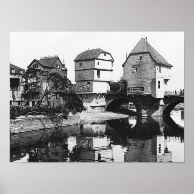 Póster Nahe Bridge, Bad Kreuznach, c.1910 (Frente)