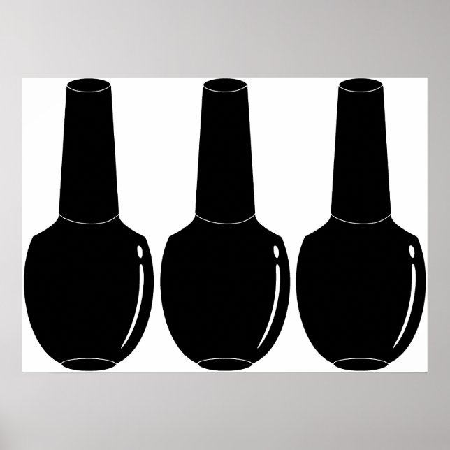 Póster Nail Polonês For Life Black Nail Botles Art (Frente)