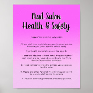 Poster Nail Salon Health Bright Purple Covit Safety