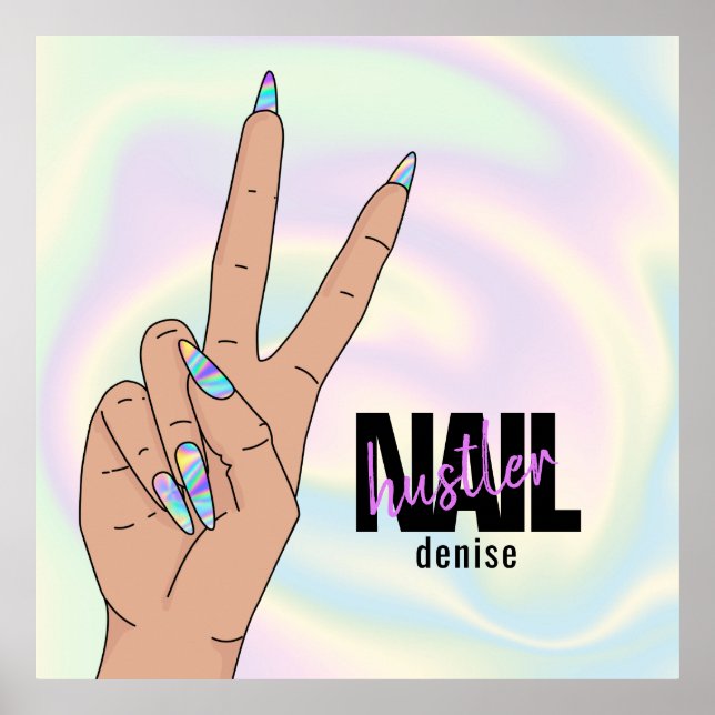 Poster nail salon mulher mão nail hustler (Frente)